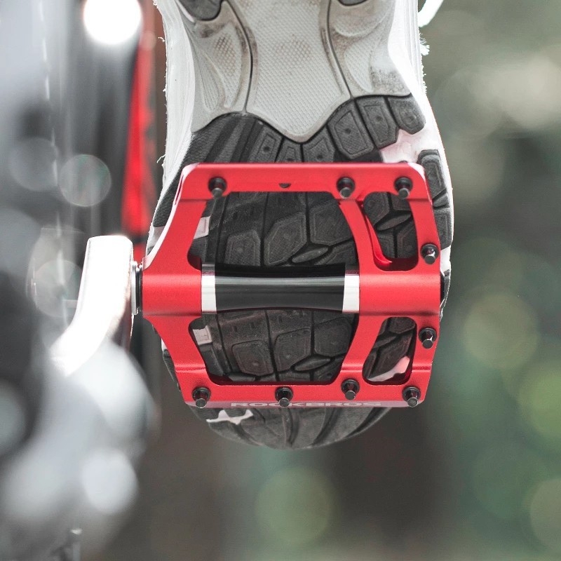 ROCKBROS MTB Bike Flat Pedals Aluminum Alloy 9/16″Sealed Bearing Platform Pedals