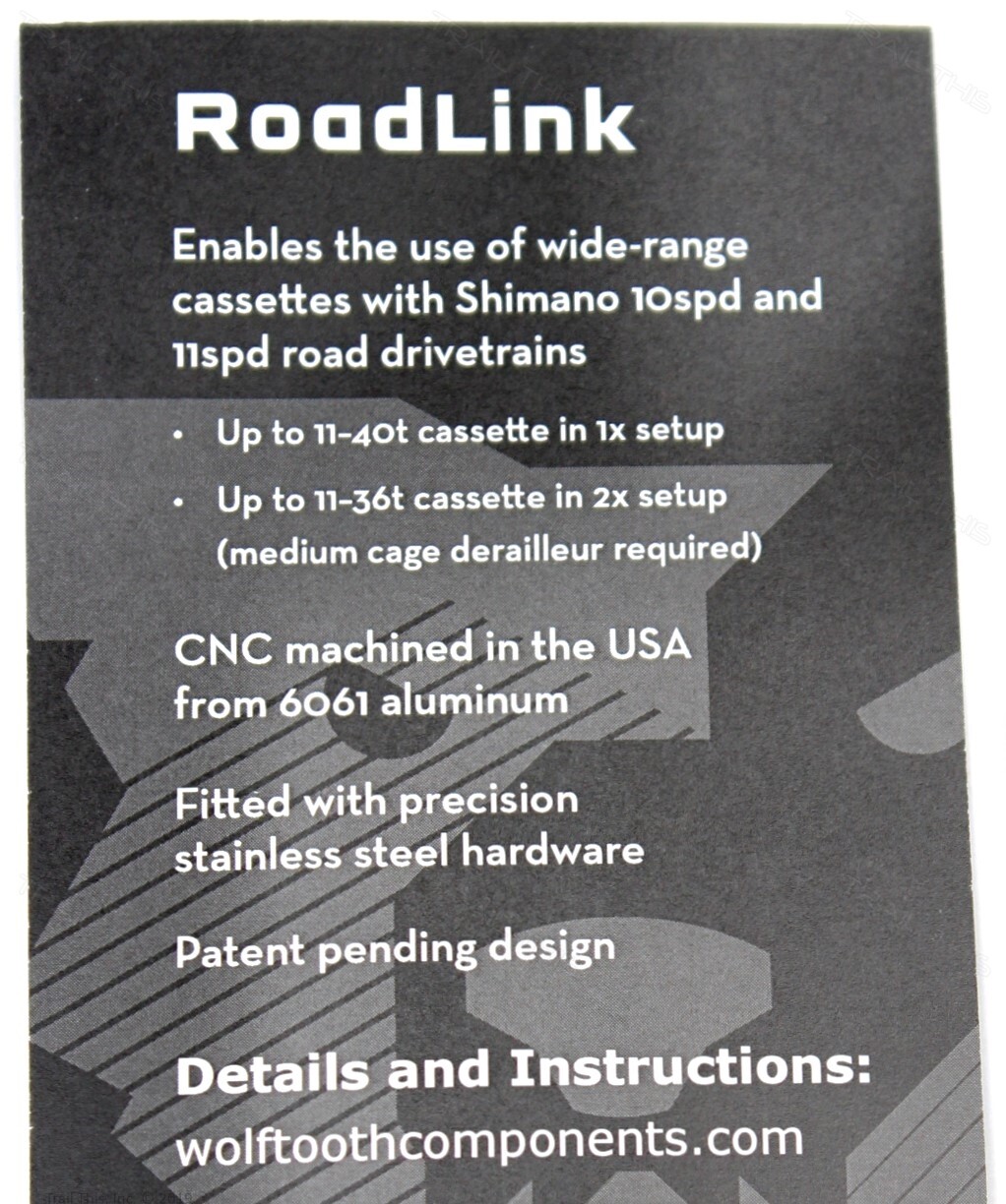 Wolf Tooth Components RoadLink for Shimano Wide Range Road Bike 1×10/11-Speed