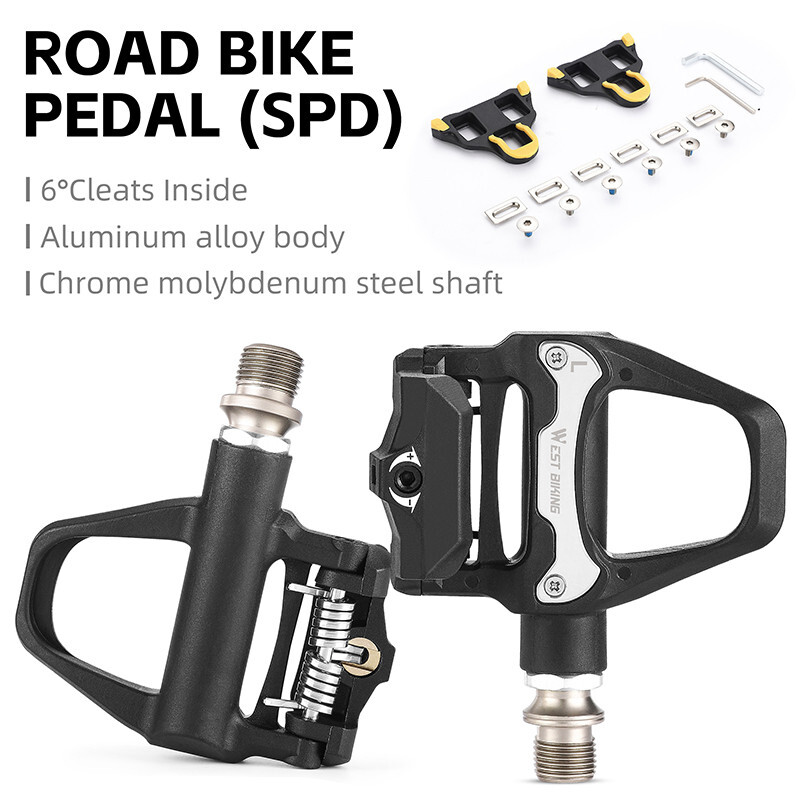 Bike Self-locking Pedals Cycling Clipless Pedals Aluminum Cleats SPD Pedals