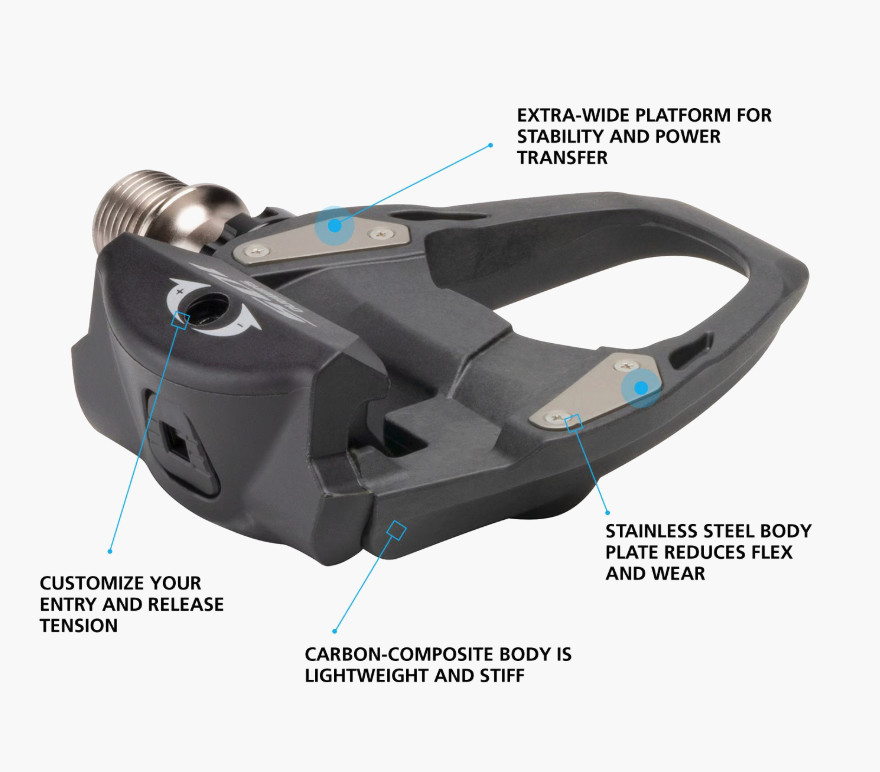 Shimano 105 PD-R7000 Carbon SPD-SL Bike Pedals | 265 grams | BLACK | $175