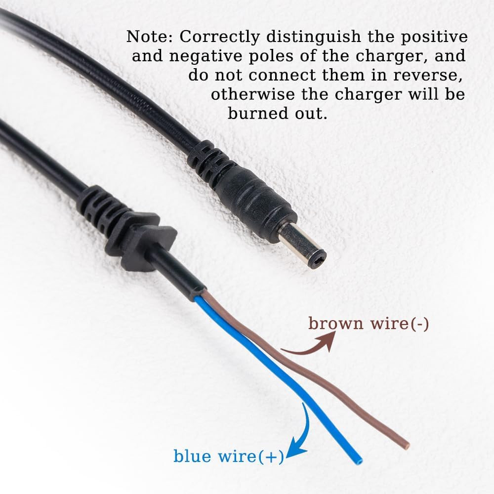 1Set Charging Wire 2.1mm DC Connector for 36V 48V 60V Electric Ebike Black