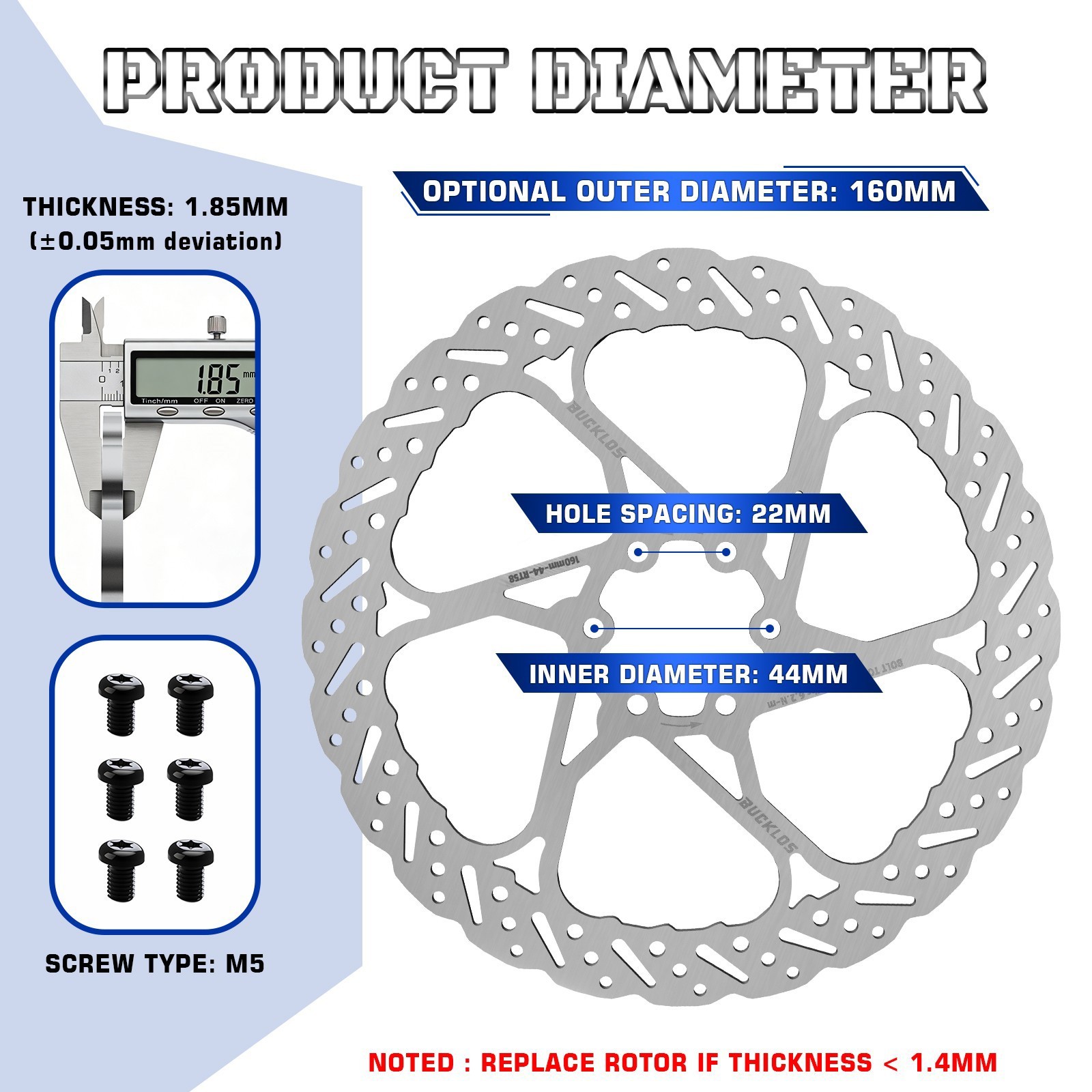 MTB Bicycle Brake Disc Rotors 140/160/180/203mm Front Rear Rotor Hydraulic US