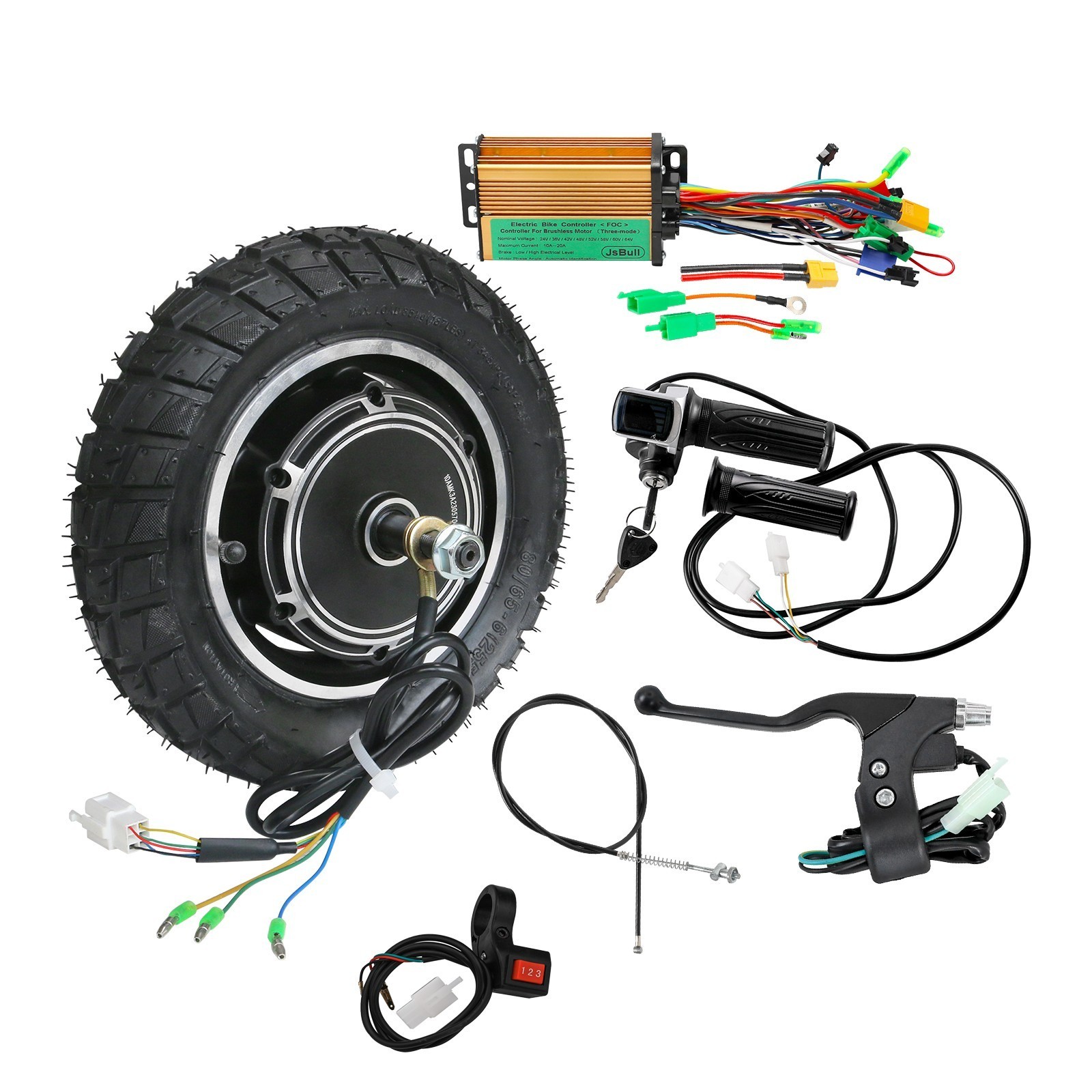 10 inch Hub Motor Kit ebike Scooter 36V 500W Brushless Gearless Motor Tricycle