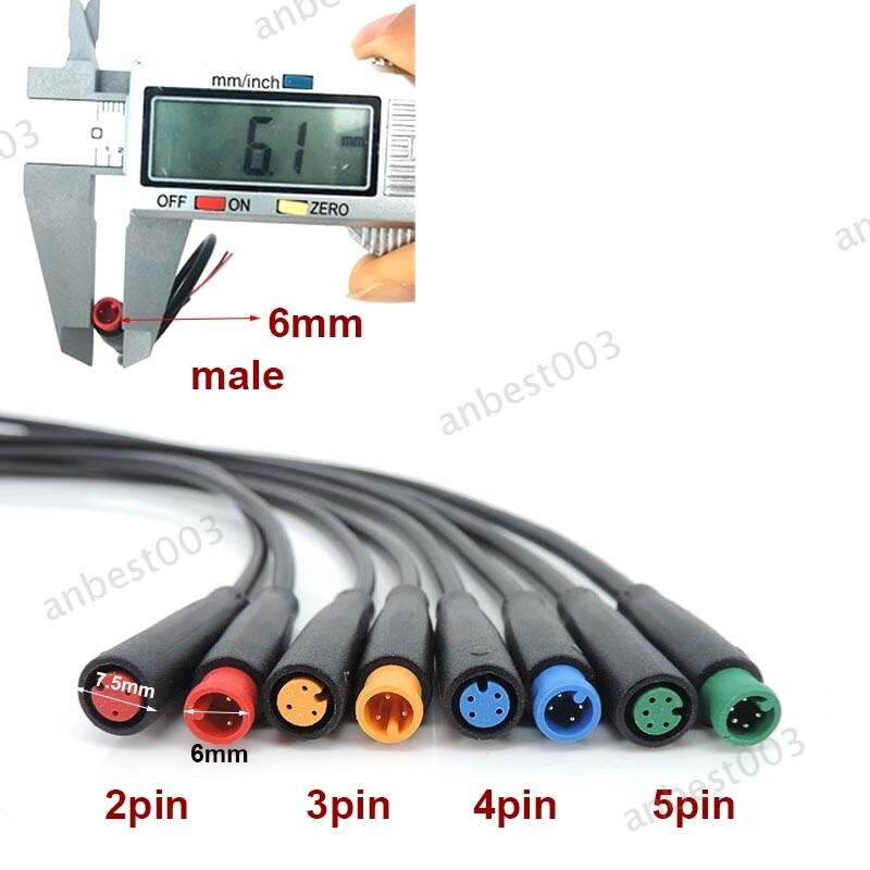 6mm M6 2 3 4 5 6 pin Julet ebike Plug Connector Signal Bicycle electric Cable