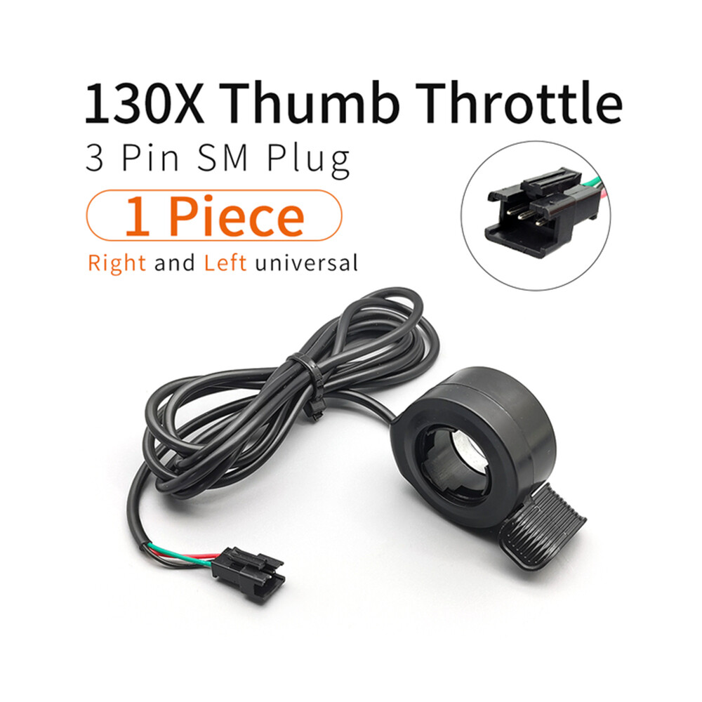 Ebike 130X Thumb Throttle 24V 36V 48V 60V 72V 3 PIN Connector Waterproof/SM Plug