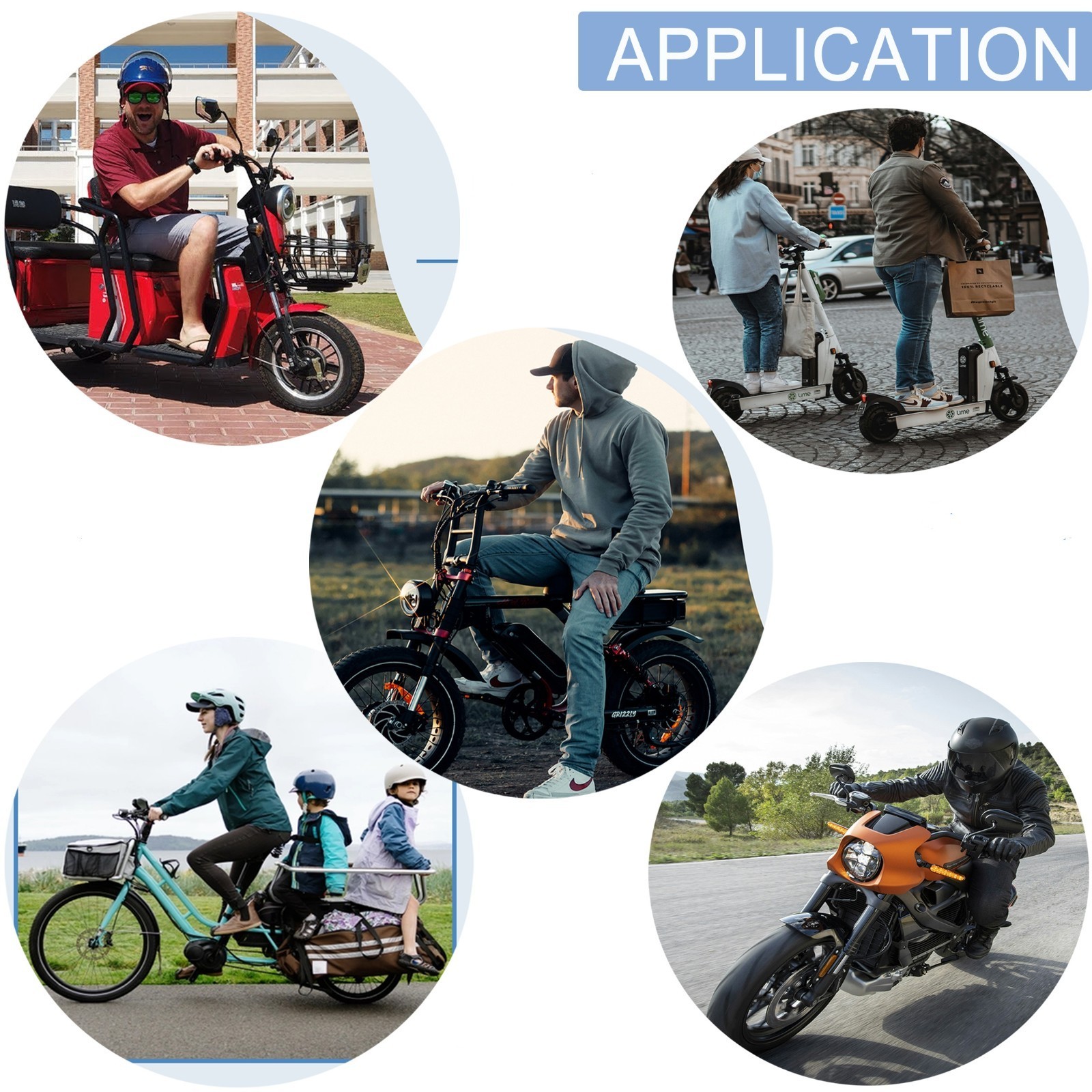 48V 10AH Ebike Lithium Battery for Electric Bicycle 100W-1000W Motor W/ 30A BMS