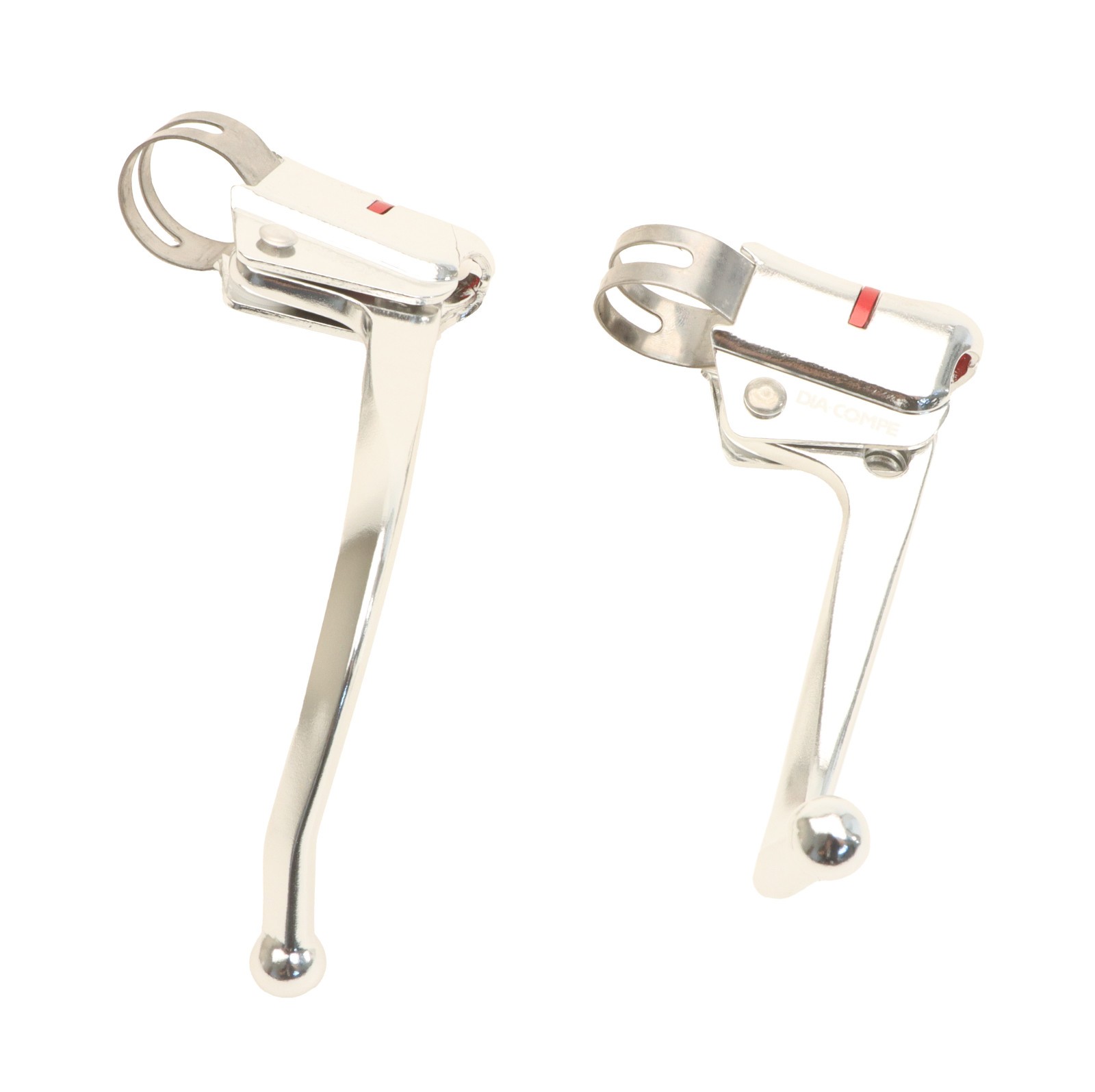 Dia-Compe DC139 Guidonnet Bullhorn Brake Levers 23.8mm Clamp Silver NEW NOS