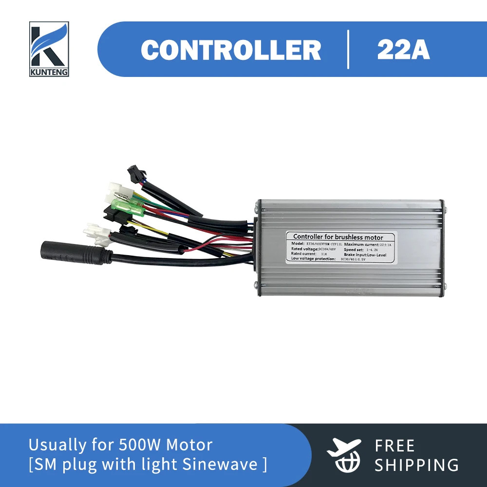 Electric Bicycle Controller 36V 48V 250W-1000W Sinewave SM/Waterproof Plug