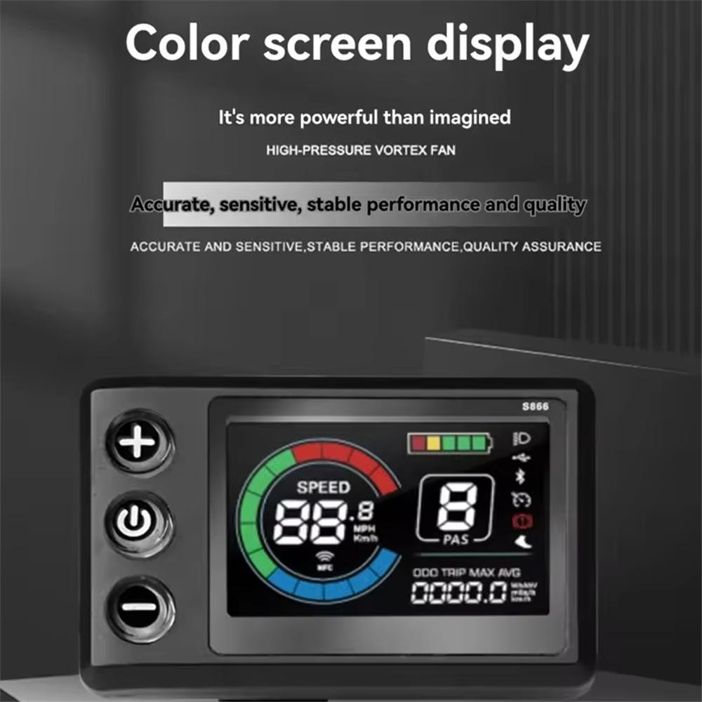 Ebike Meter 24V 36V 48V 60V S866-1S Color Display Control Panel 5PIN WP Plug US