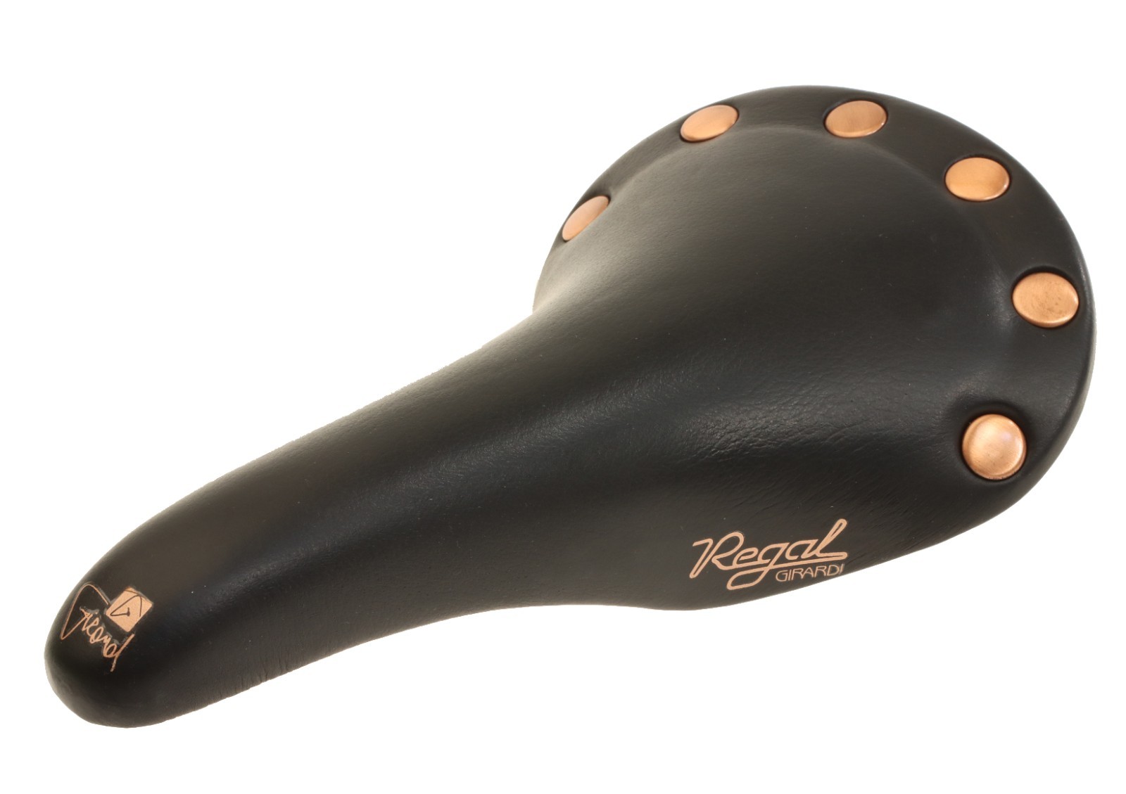 Selle San Marco Regal Girardi SMOOTH Black Leather Saddle Copper NEW in Box NOS
