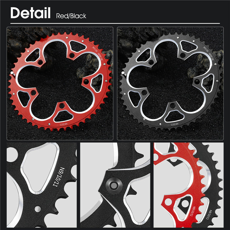 WEST BIKING Road Bike Chainring 110BCD 34T/50T Tooth Plate 8/9/10/11 Speed Black