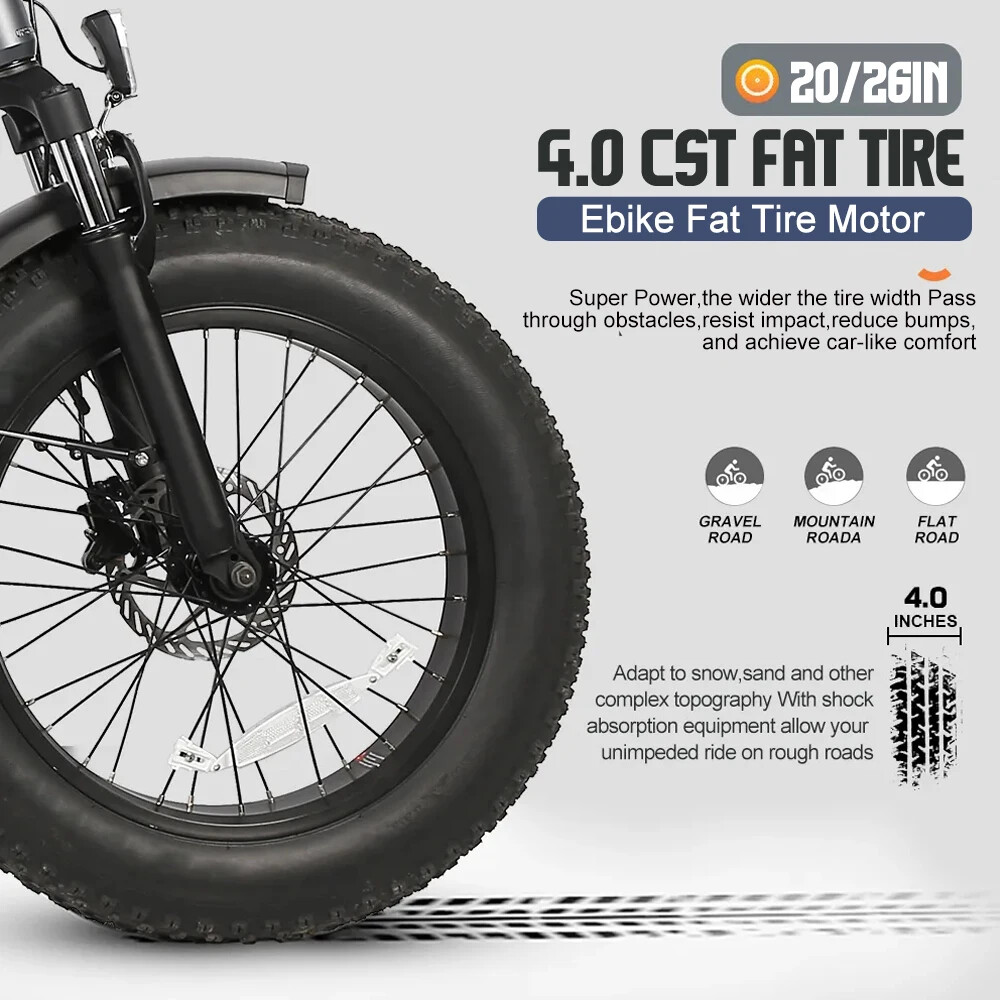 20 26inch E-Bicycle Fat Tire 36V500W 48V500W1000W1500W3000W Rear Wheel Hub Motor