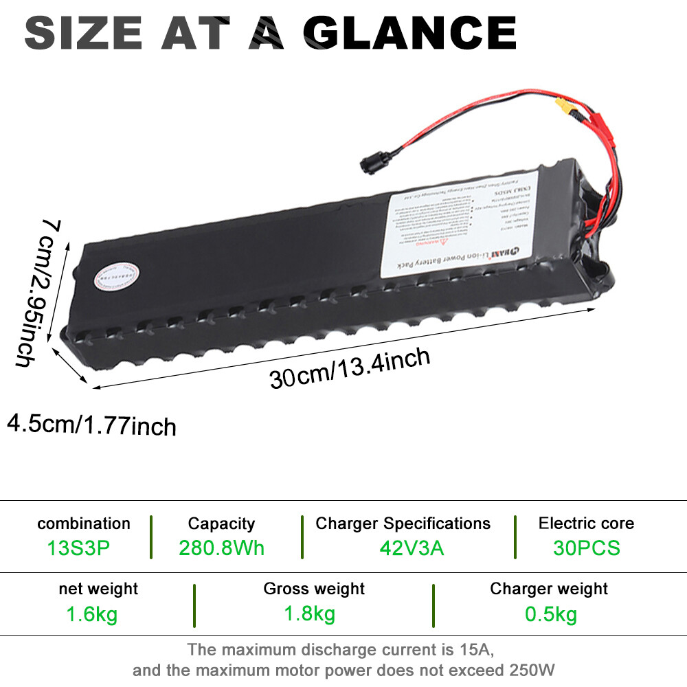 E-bike Battery 36V 7.8A 10S3P Li-Ion Battery Pack 350W 500W For Electric Scooter