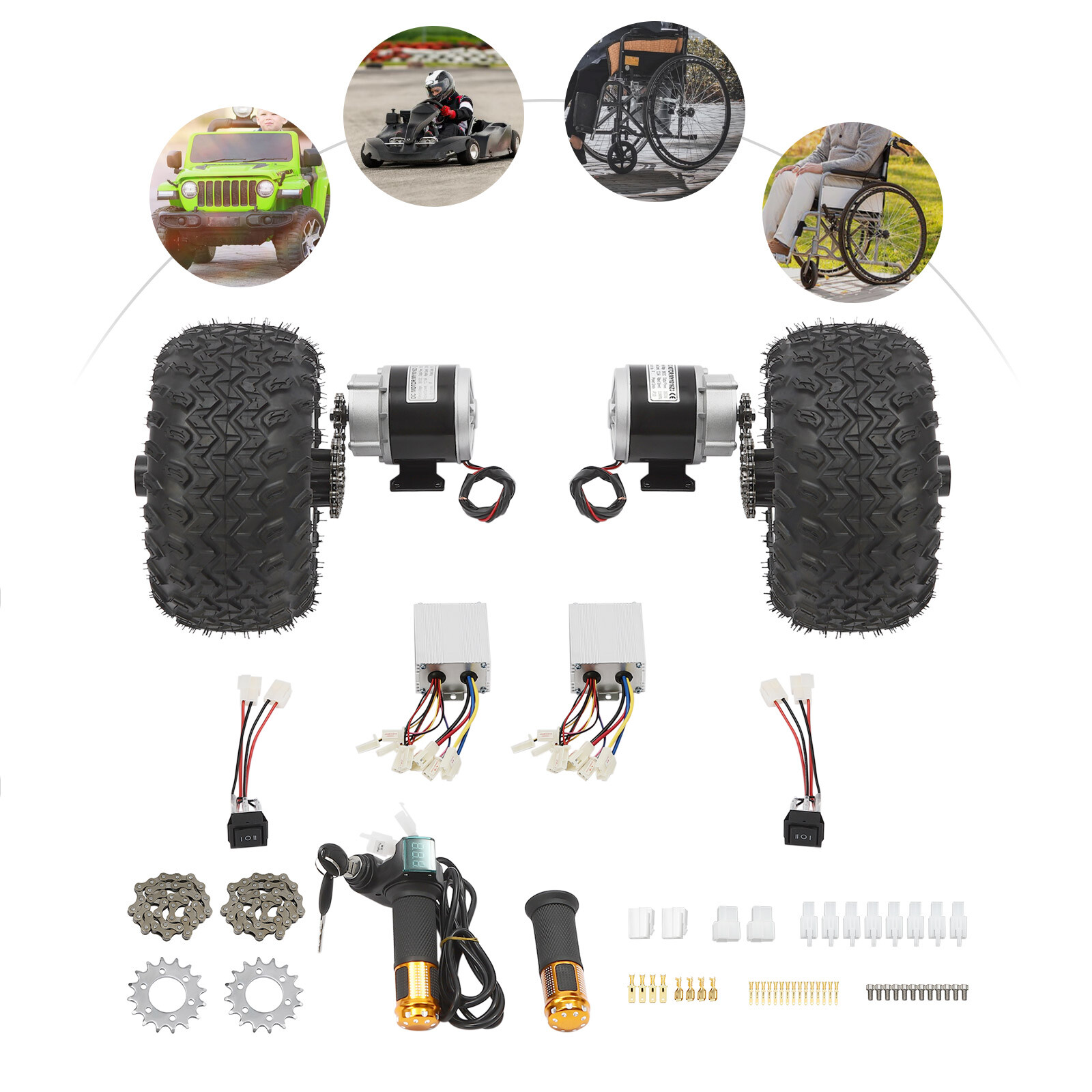 10″ Electric Scooter Beach Cart ATV Conversion Kit Motor Air Wheel Set 36V 350W