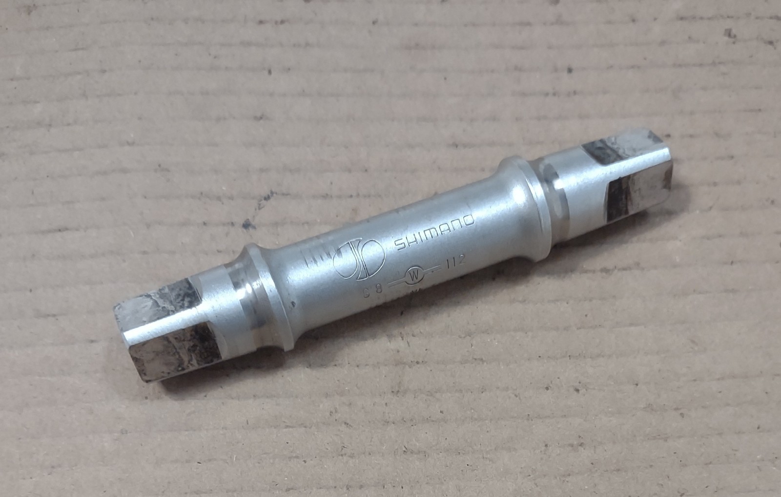 Vintage Bike Shimano Bottom Bracket Square Taper Spindle Or Axle 112 mm