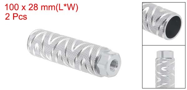2 Pack Aluminum Alloy Bike Pegs Anti-Skid Fit 3/8 Inch Axles with Stripe White
