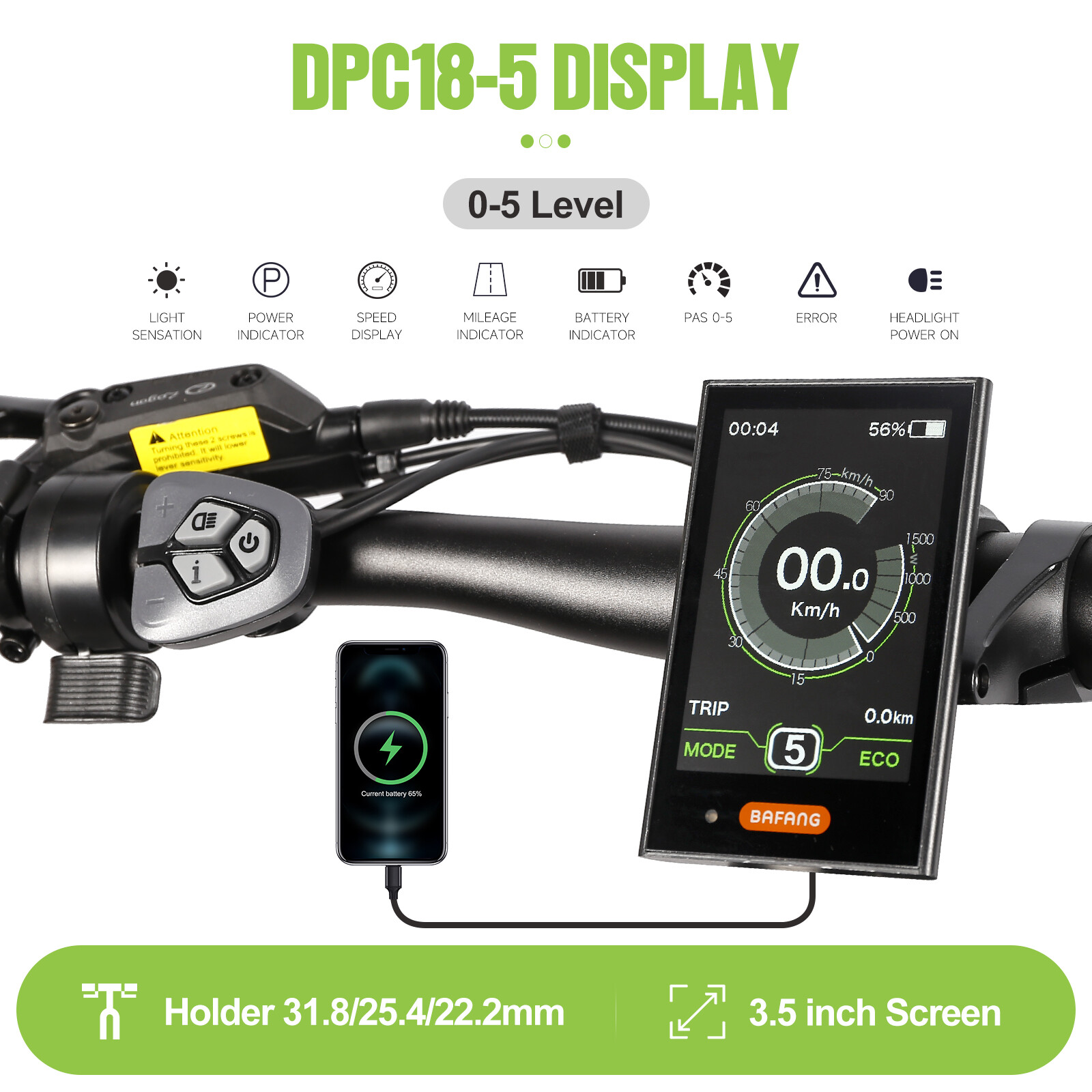 BAFANG LCD 500C EKD01 DPC18 800S DM03 Display for Ebike BBS HD Motor Controller