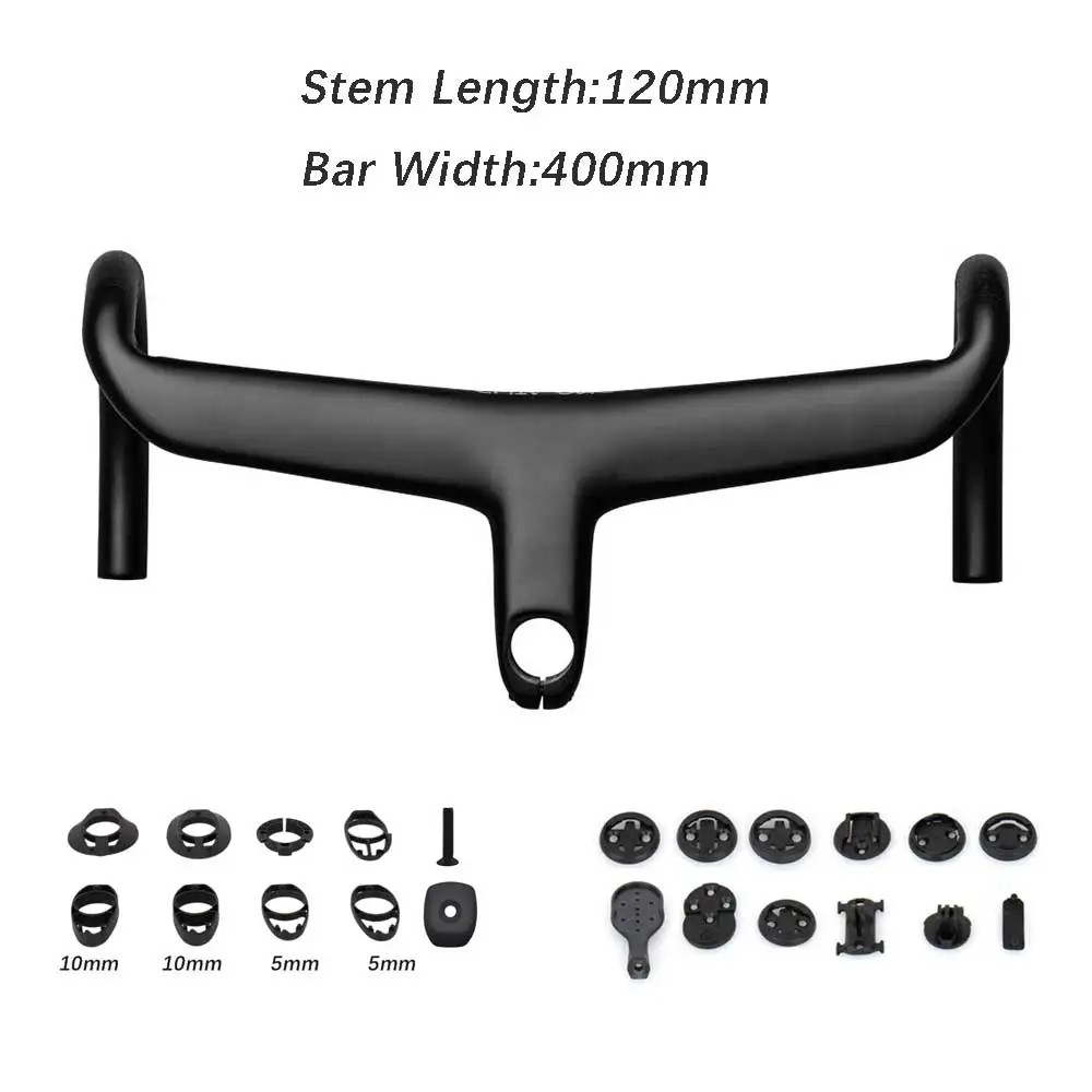 Road Bicycle Carbon Integrated Handlebar 28.6mm with Spacers Cycling Parts