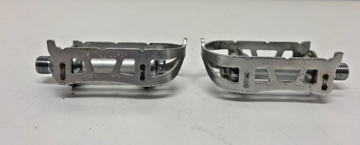 Vintage MKS Quill 2K Silver Aluminum Road Bike Platform Pedals Fast Shipping