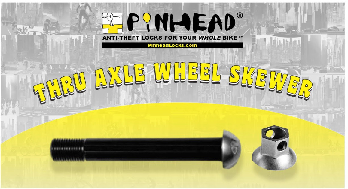 Pinhead Rear Wheel Thru Axle Security Lock, M12, 162mm, 1mm Thread Pitch (P1.0)