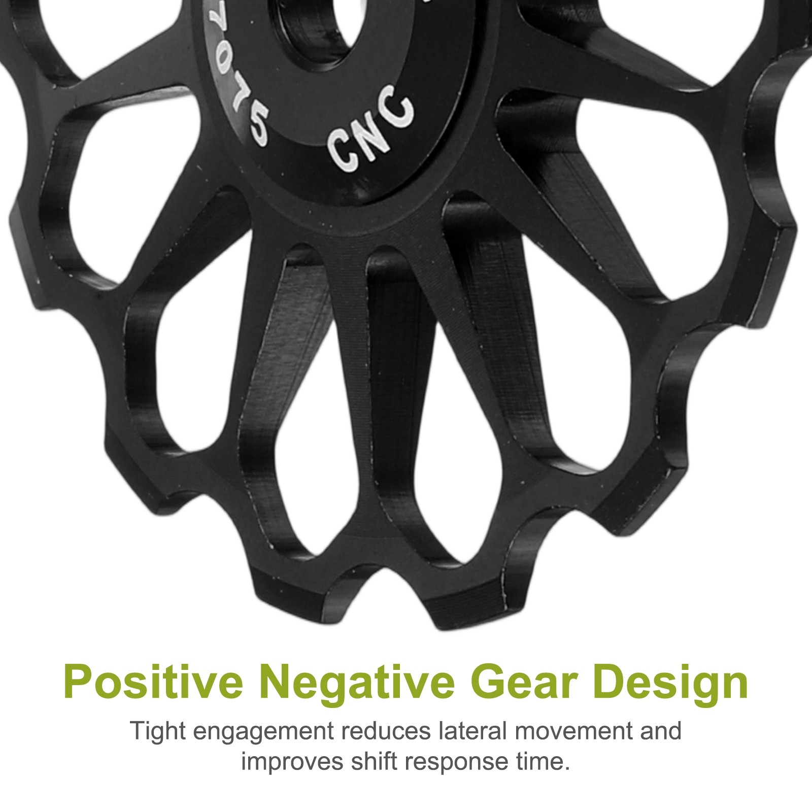 1 Set Bicycle Rear Derailleur Pulley 10T Ceramic Bearing Wheel, Black