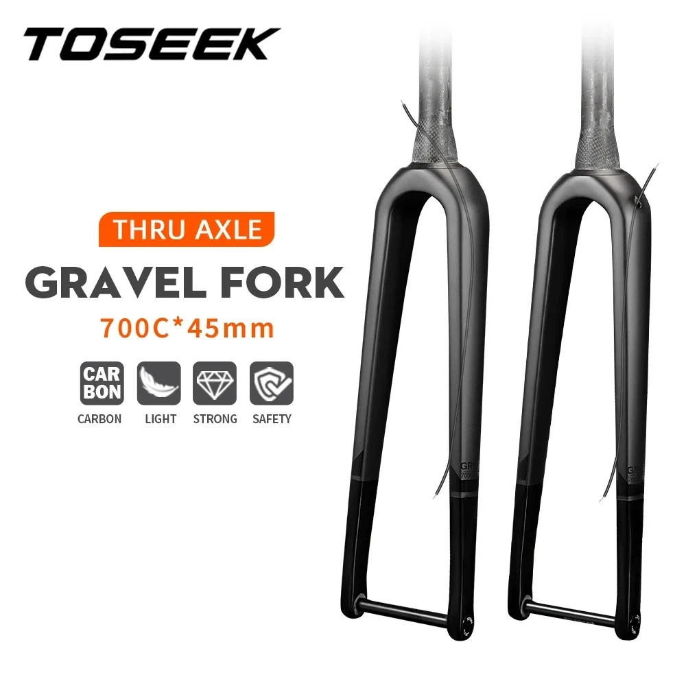 Carbon Gravel / Road Bike Front Fork Internal Cable Routing Thru Axle 12*100mm