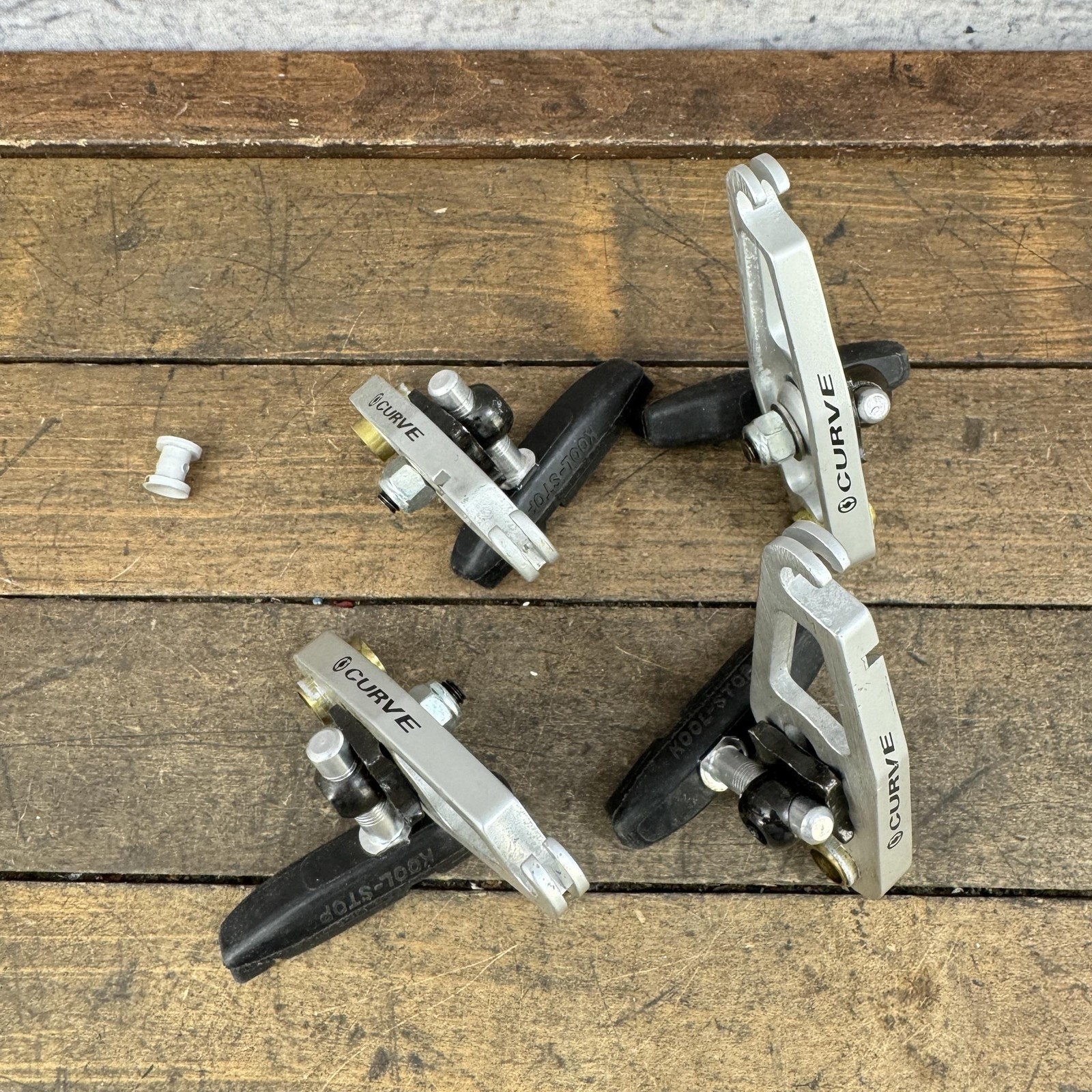 Vintage Curve Racing Cantilever Brake Set PARTS Silver Arms MTB Bike