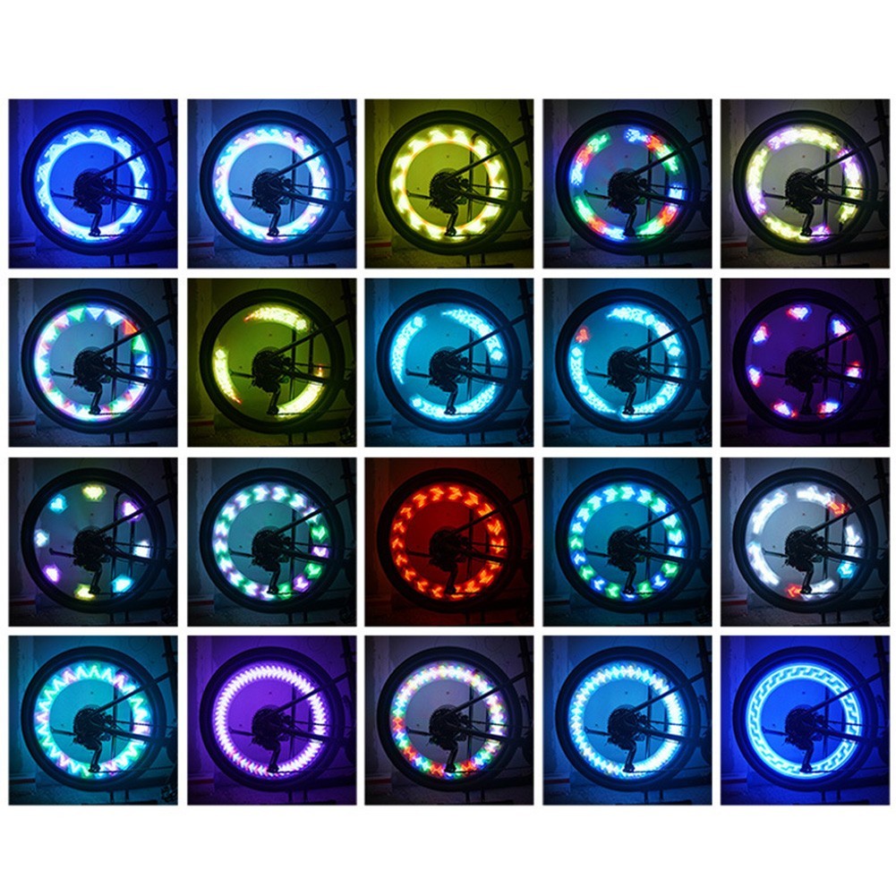 Cycling Wheel Light with Rechargeable Battery and Light Sensing Feature