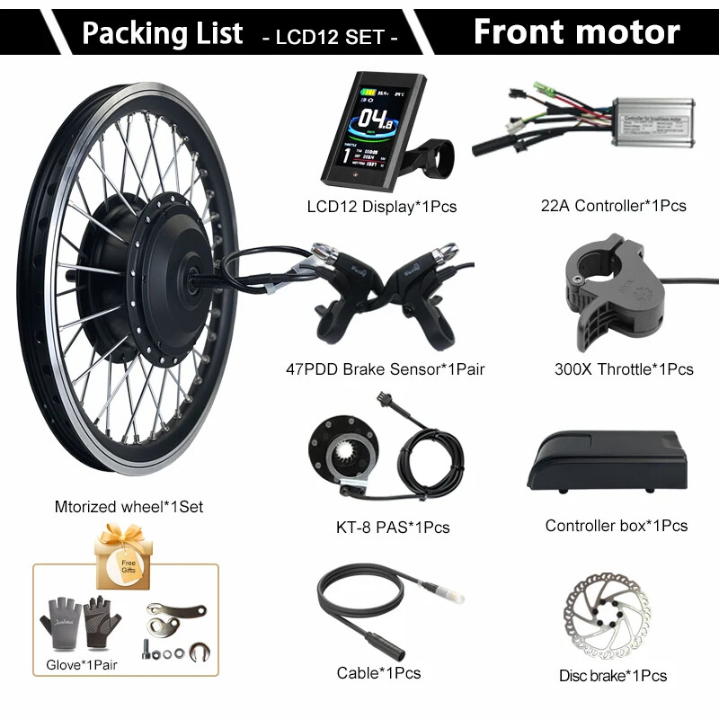 36V 48V 250W 350W 500W Mountain Electric Bike Brushless Front Wheel Hub Motor