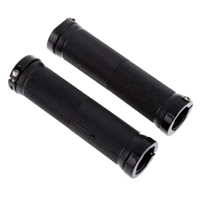 Ergonomic Rubber Bicycle Handlebar MTB Mountain Bike Grips Cycling Lock-On Ends