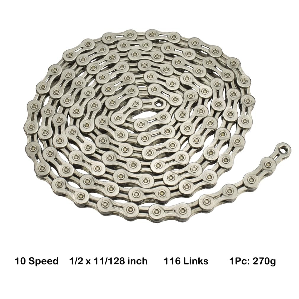 CYSKY Bike Chain 10 Speed Bicycle Chain 1/2 x 11/128 Inch 116 Links Steel Hig…