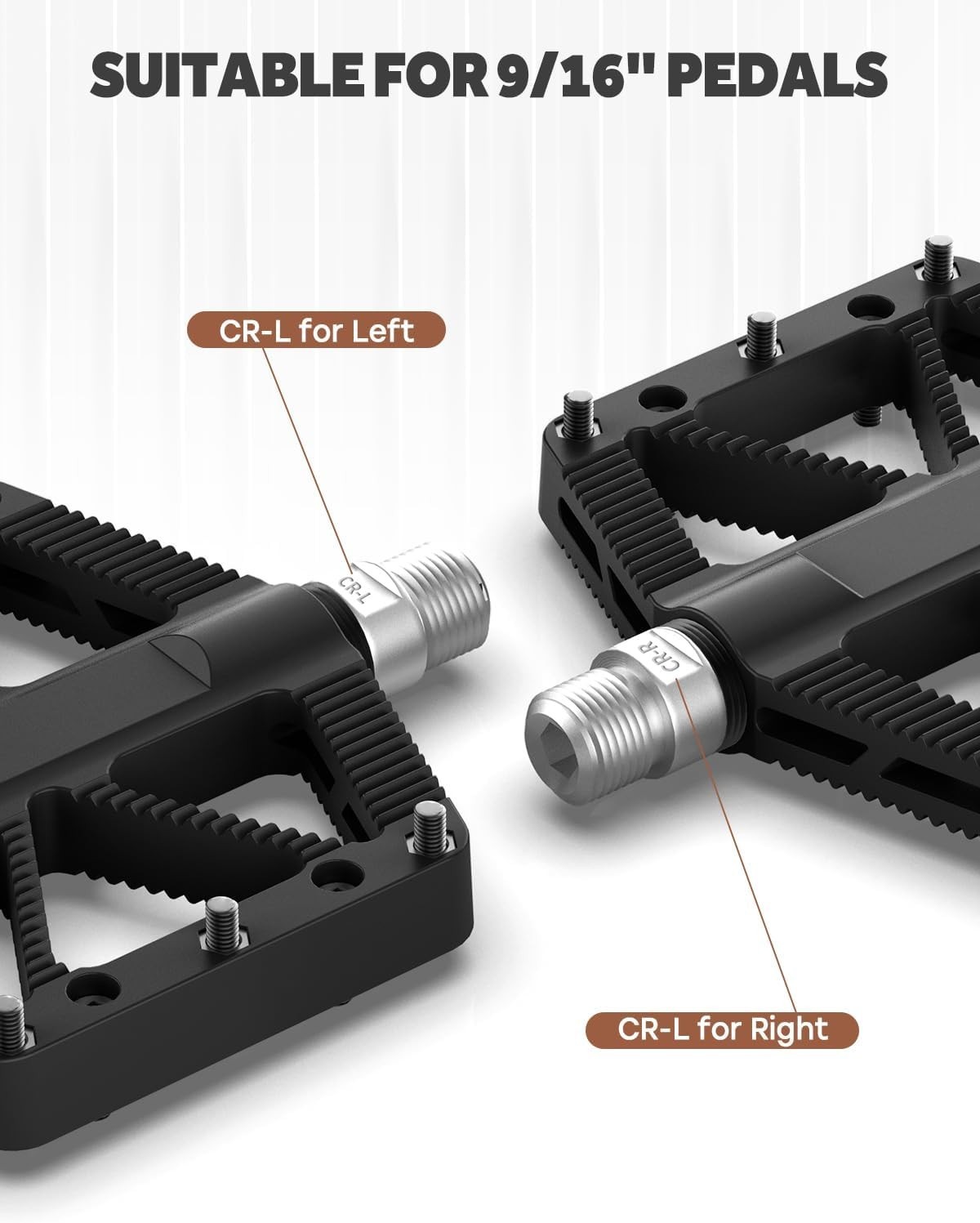 Bike Pedals, Mountain MTB BMX Pedals, 9/16″ Bicycle Pedals, Lightweight Non-Slip