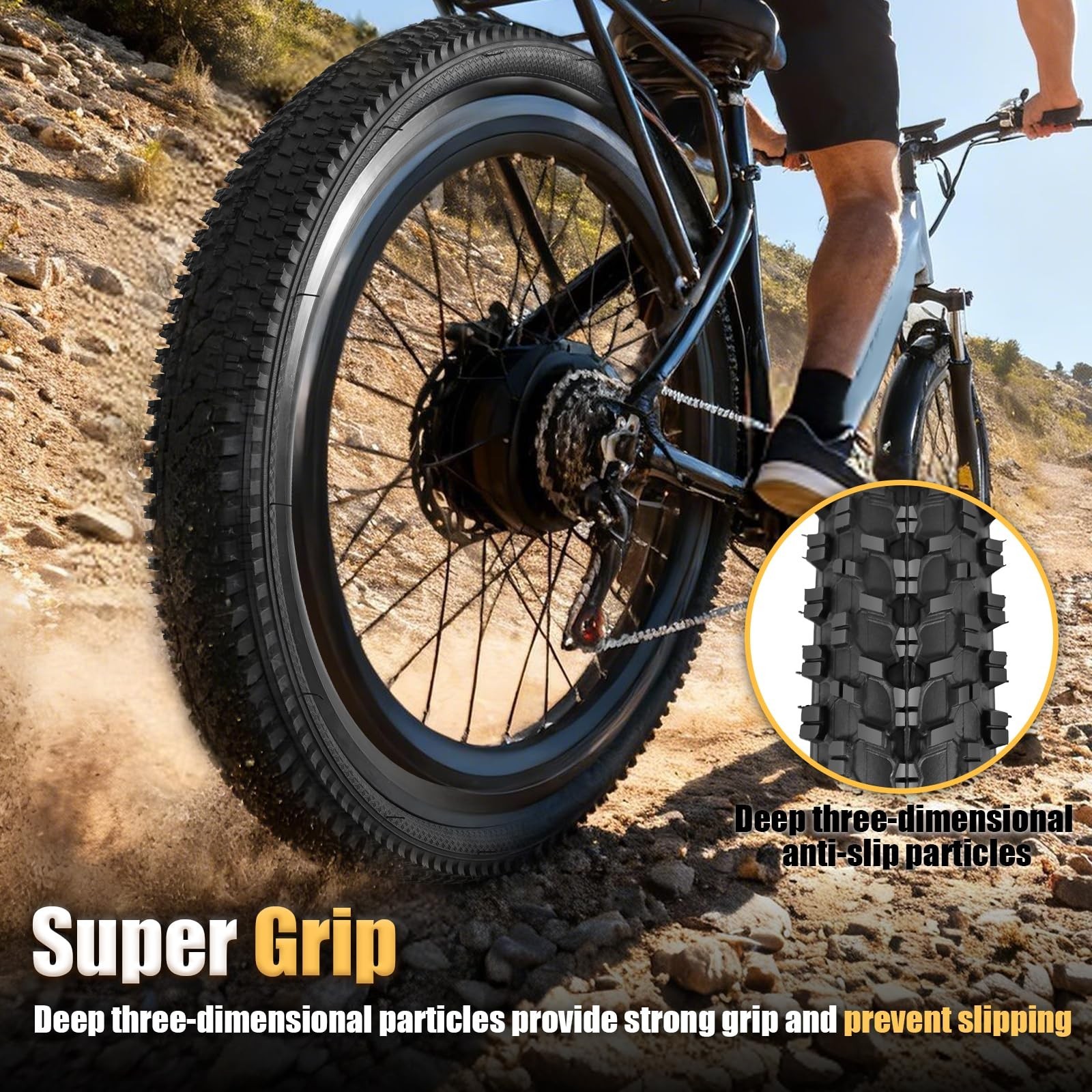 26×1.95 Mountain Bike Tire: Wear-Resistant and Puncture-Resistant 26 Inch Bik…