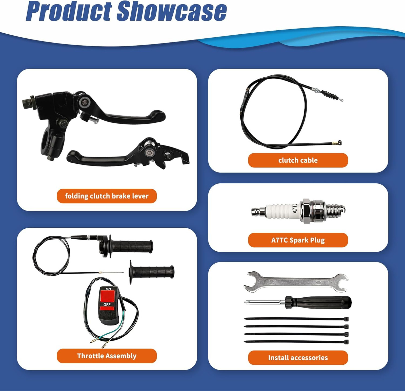 Brake Lever Cable Kit for Dirt Bike Motorcycle Clutch Throttle Handle Grips 7/8