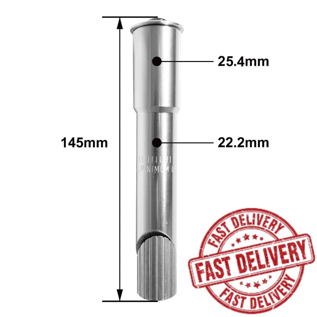 Silver Aluminum Bike Adapter Threadless Stem Converter 22.2mm Quill to 1 1/8″