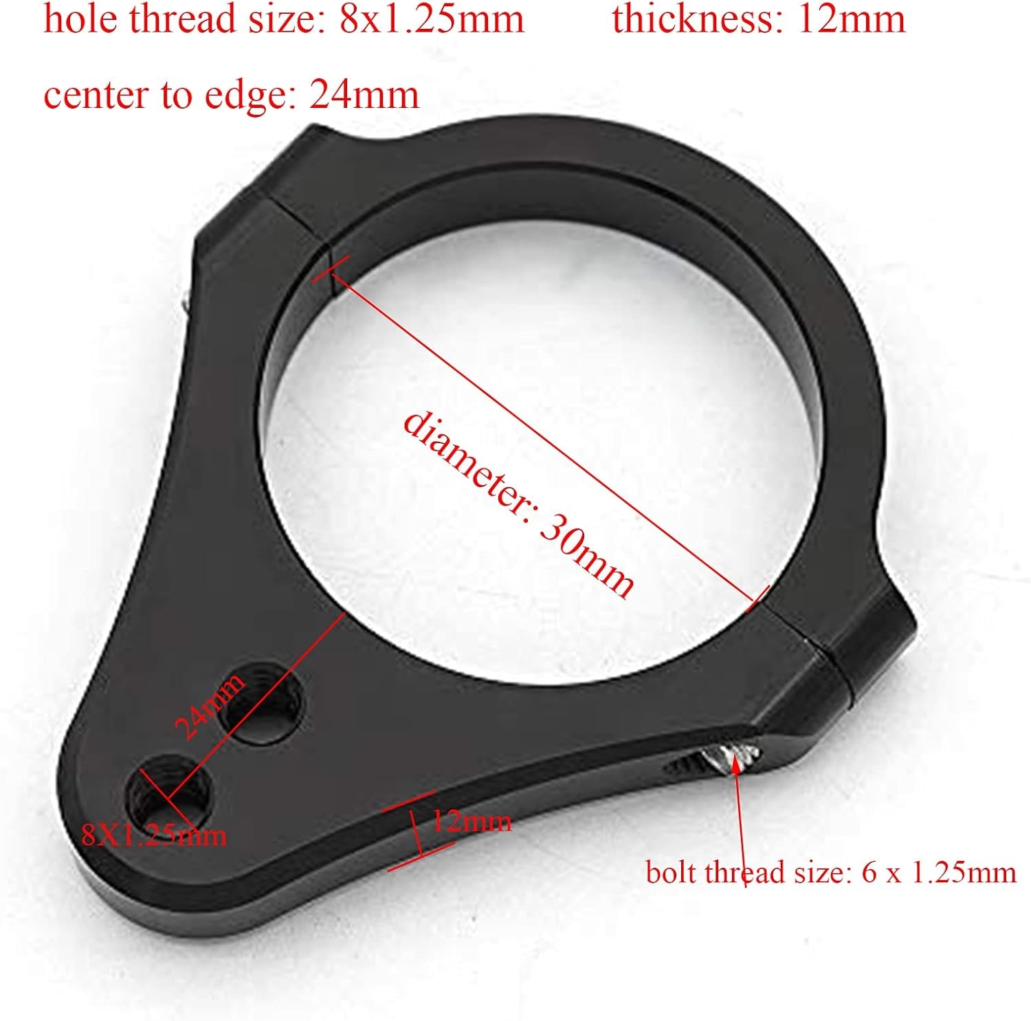 30mm CNC Aluminum Motorcycle Fork Tube Bracket Steering Damper Mount Clamp