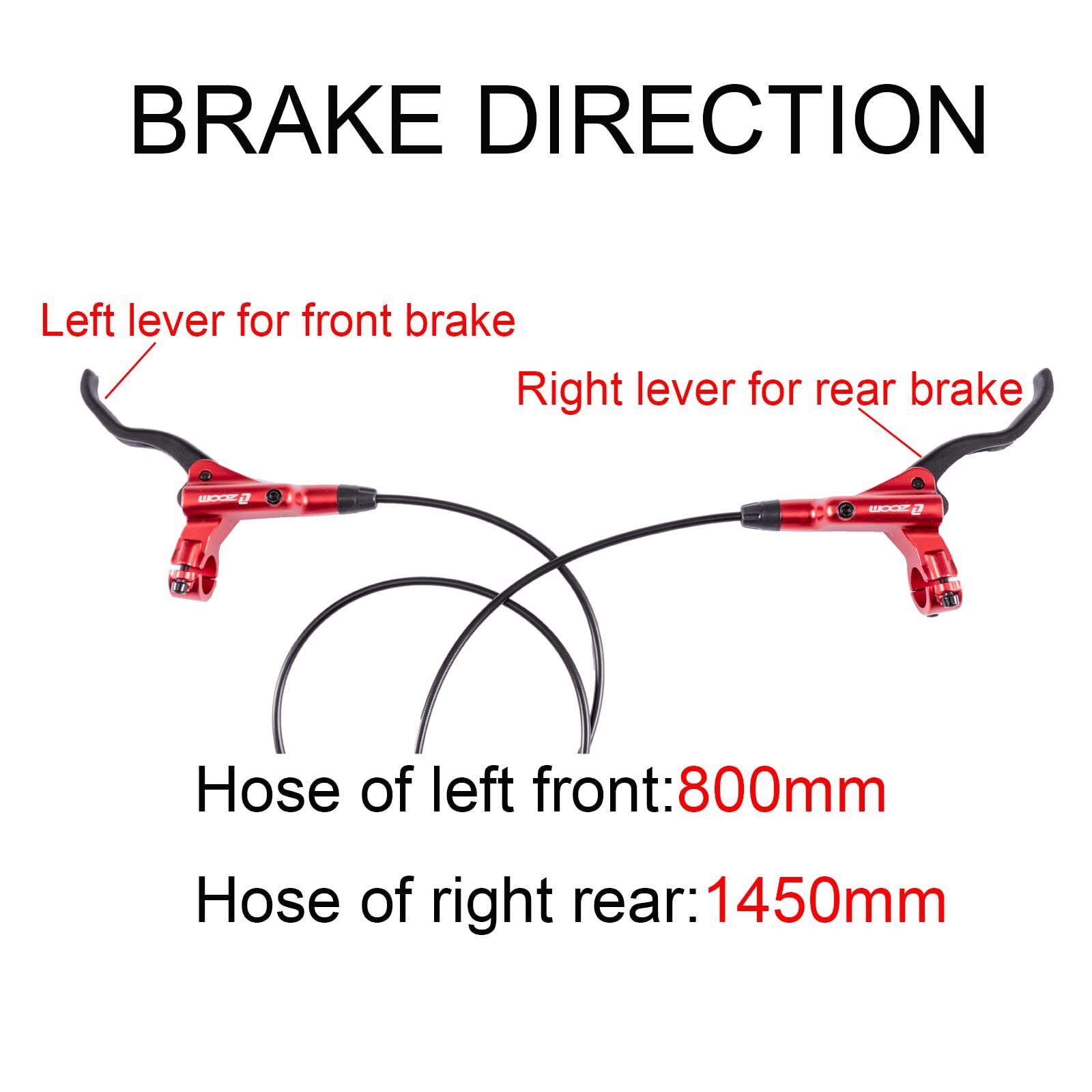 MTB Hydraulic Disc Brakes, Mountain Bike Left Front 800mm Right Rear 1450mm H…