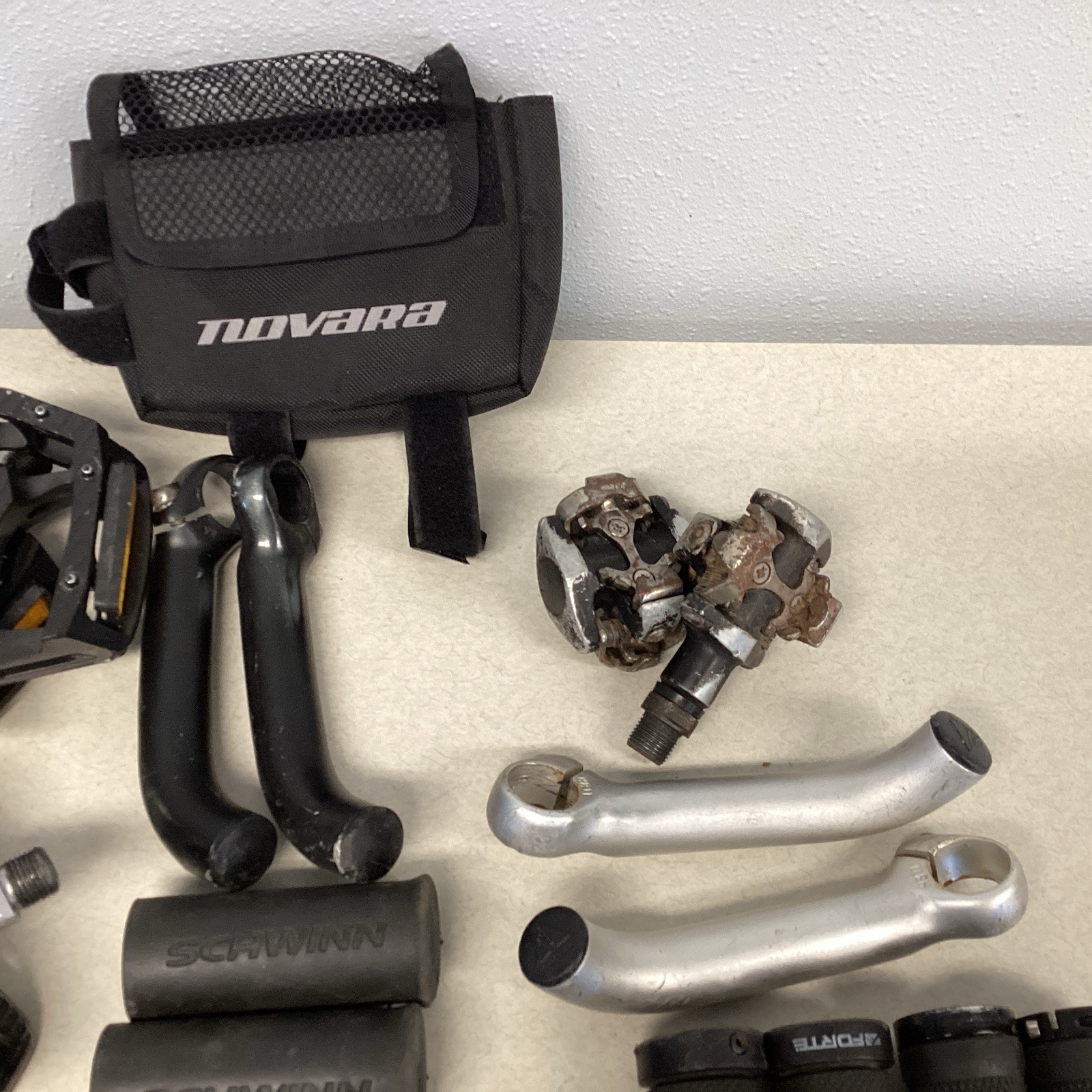Lot Of Assorted Bicycle Parts – Grips, Bar Ends, Stem, Pedals, etc. #16