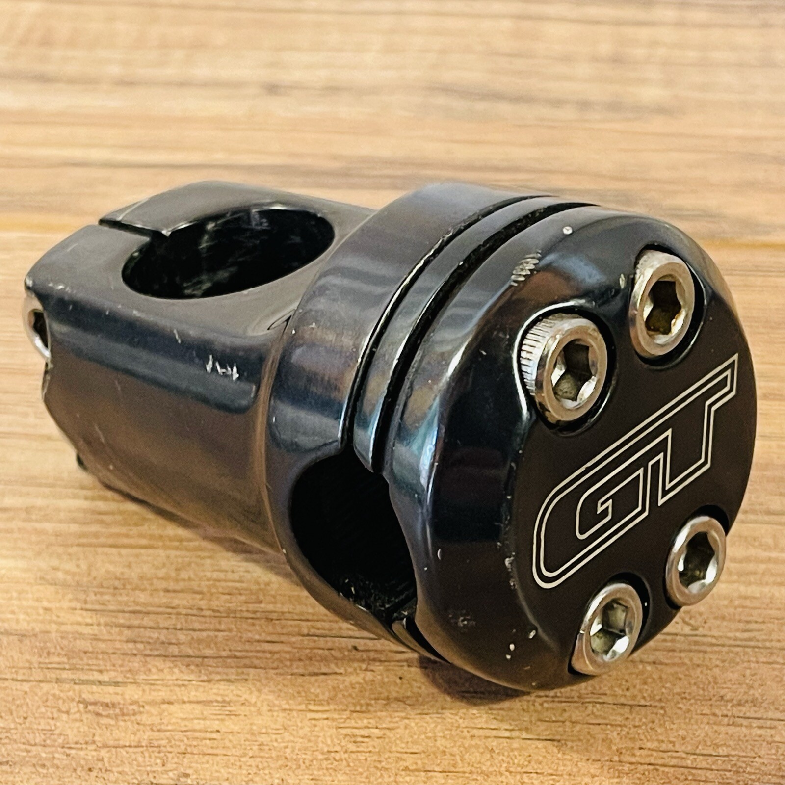Vintage GT Piston BMX Stem 1 1/8 inch Threadless 4 Bolt Black 50mm