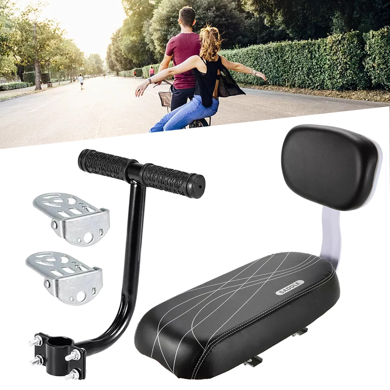 Bike Child Seat Bike Saddle with New Back Rest Back Seat MTB Rear Rack Saddle