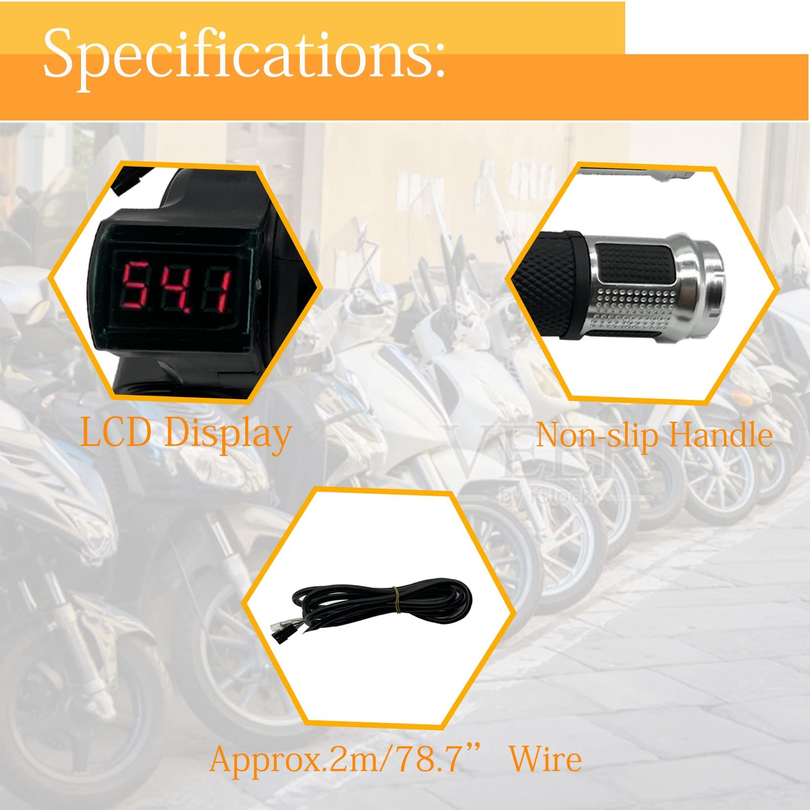 1 Pair EBike Throttle Grip, Universal Electric Bicycle Scooter Twist Handlebar
