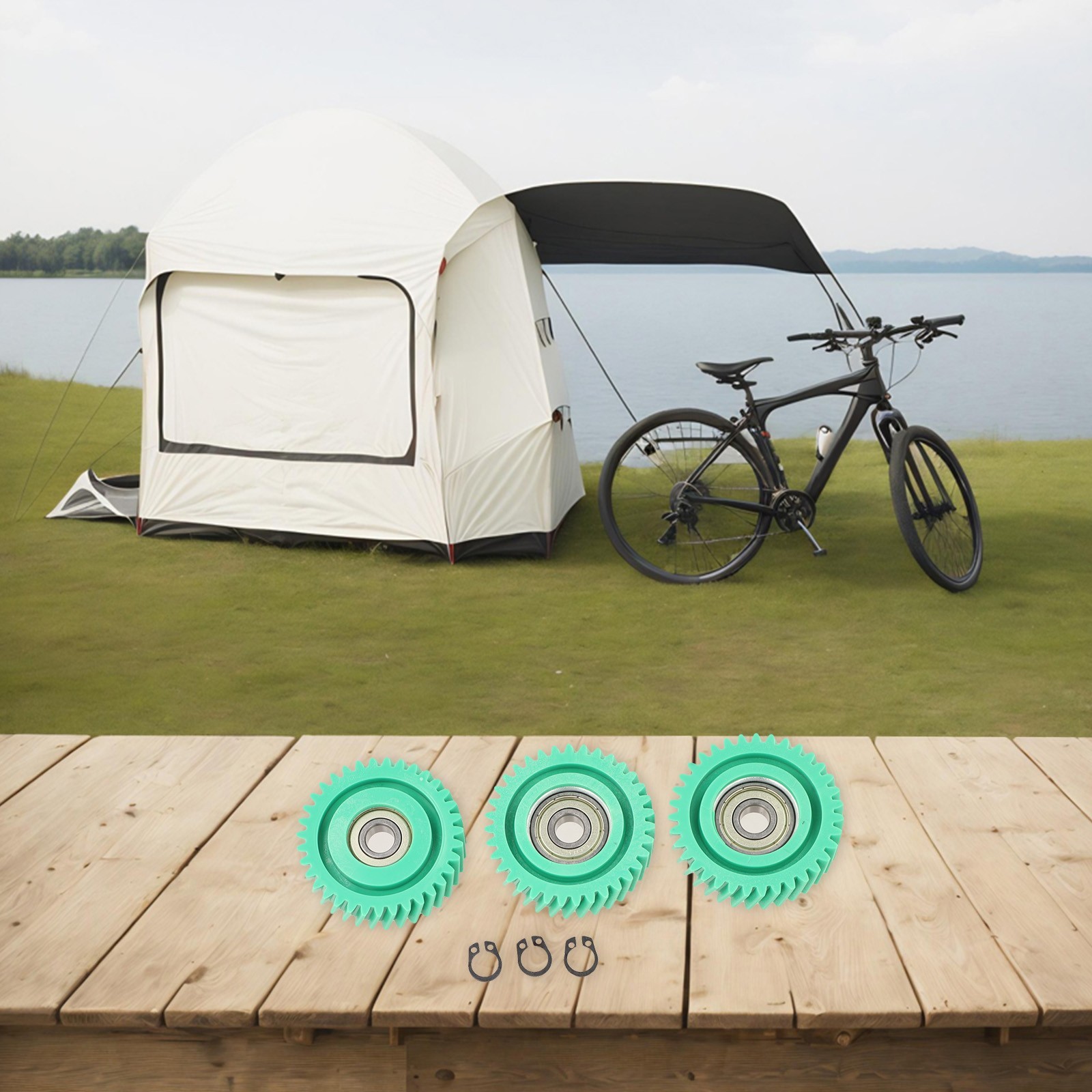 Nylon 3PCS Skew Gear with 608 Bearings for Electric Bike Motor 31T 35T