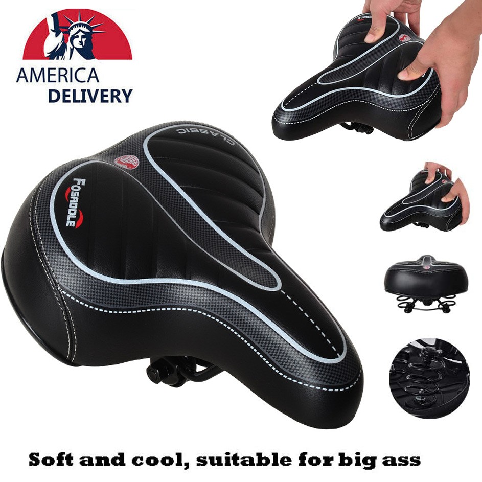 Comfort Wide Big Bum Soft Gel Cruiser Bike Saddle Bicycle Seat Air Cushion Pad