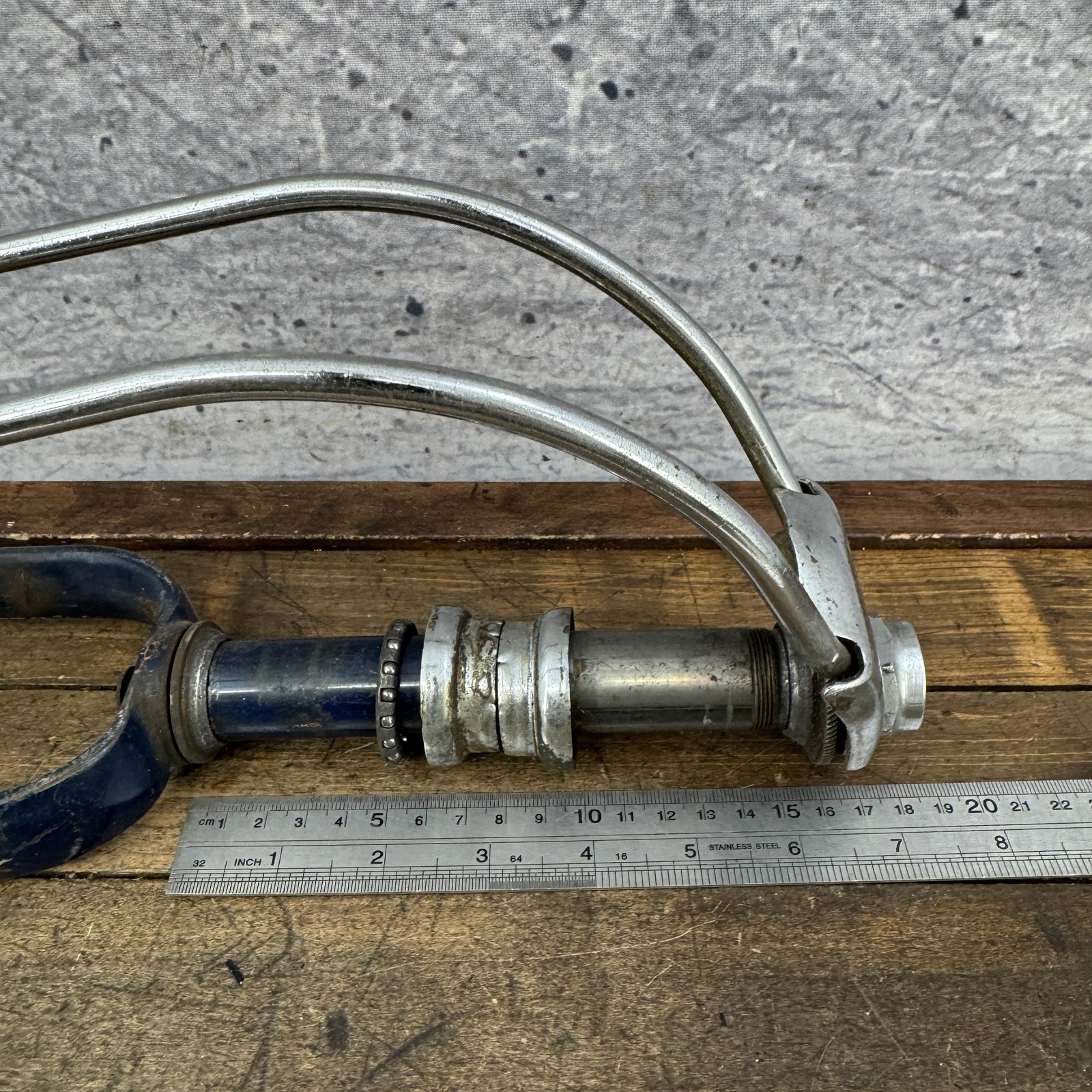 Vintage Cruiser Truss Rod Fork 26 in 1 In Threaded Brace Balloon Tire Blue