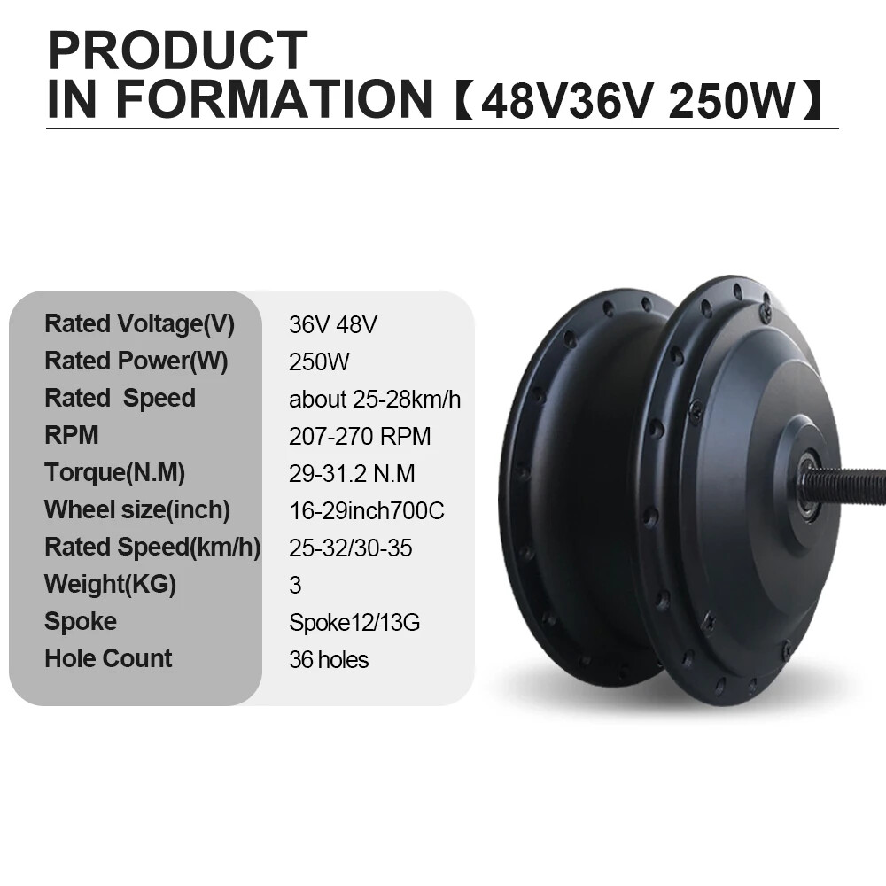 36V 48V 250W 350W 500W Electric Bicycle Conversion Kit Front Hub Wheel Motor
