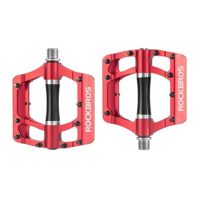 ROCKBROS MTB Bike Flat Pedals Aluminum Alloy 9/16″Sealed Bearing Platform Pedals
