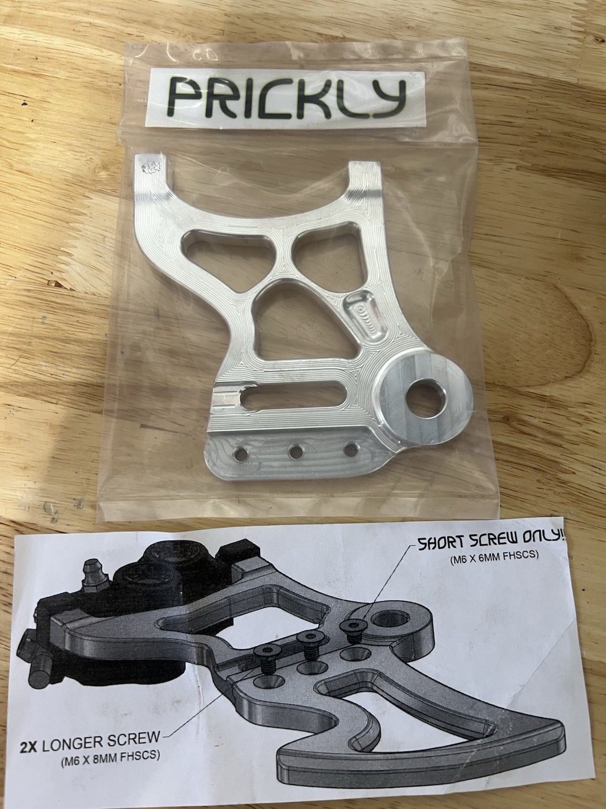 Surron Prickly Motorsports 220mm Rear Caliper Mount (Raw Polished) USA SELLER