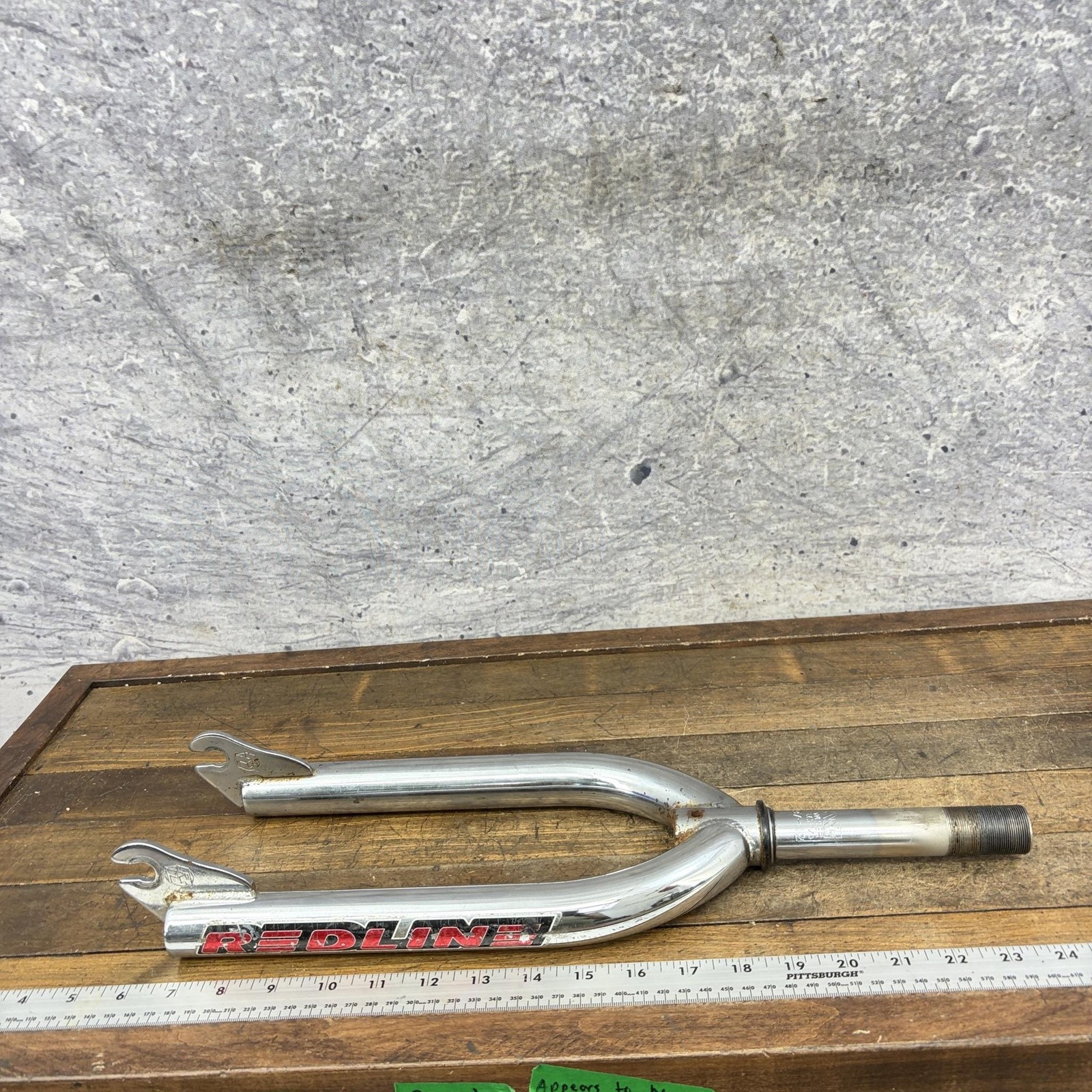 Vintage Redline BMX Fork 20in 1 In Threaded Chrome CRMO 3/8 90s OG 1997 BENT