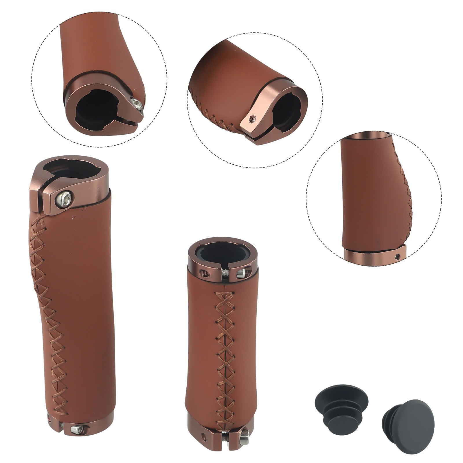 Bike Bicycle Anti-skid Ahock Handlebar Grips Long/Short Leather Handlebar Cover