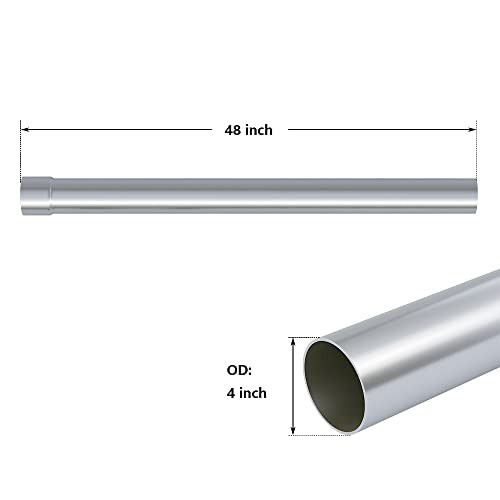 Straight Exhaust Pipe 4″ Inlet 2 Pack, Stainless Steel 48″ Long 4.0″-2 48 INCH